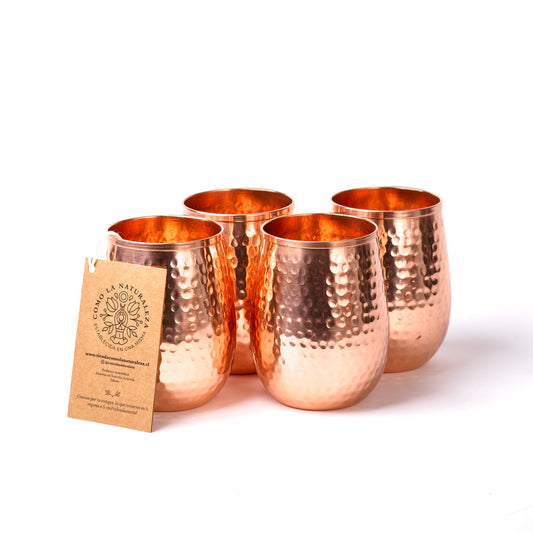 Pack de 4 Vasos 100% COBRE 16 oz.