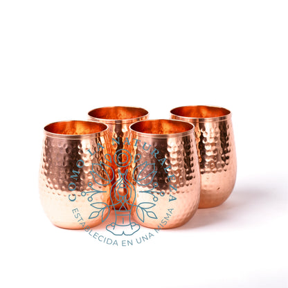 Pack de 4 Vasos 100% COBRE 16 oz.