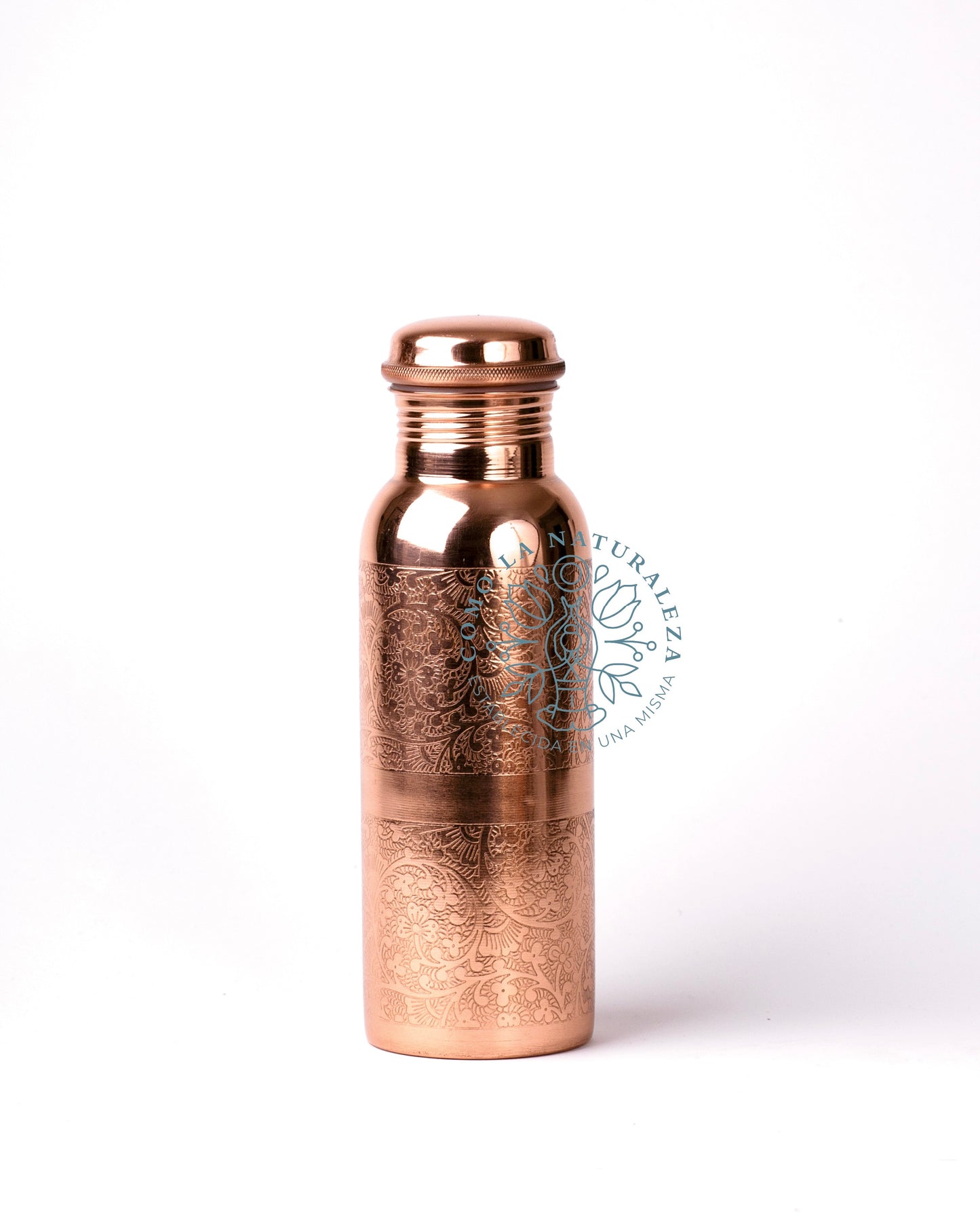 Botella de 700 ml. Modelo “Grabada” acabado brillante 100% COBRE